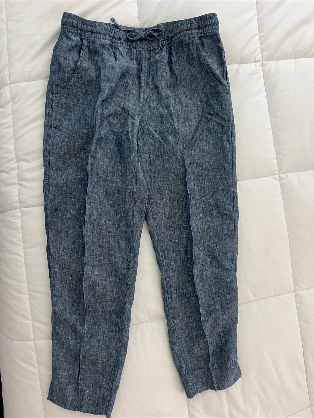 L.L. Bean Drawstring Linen Pants - Blue
Size 10